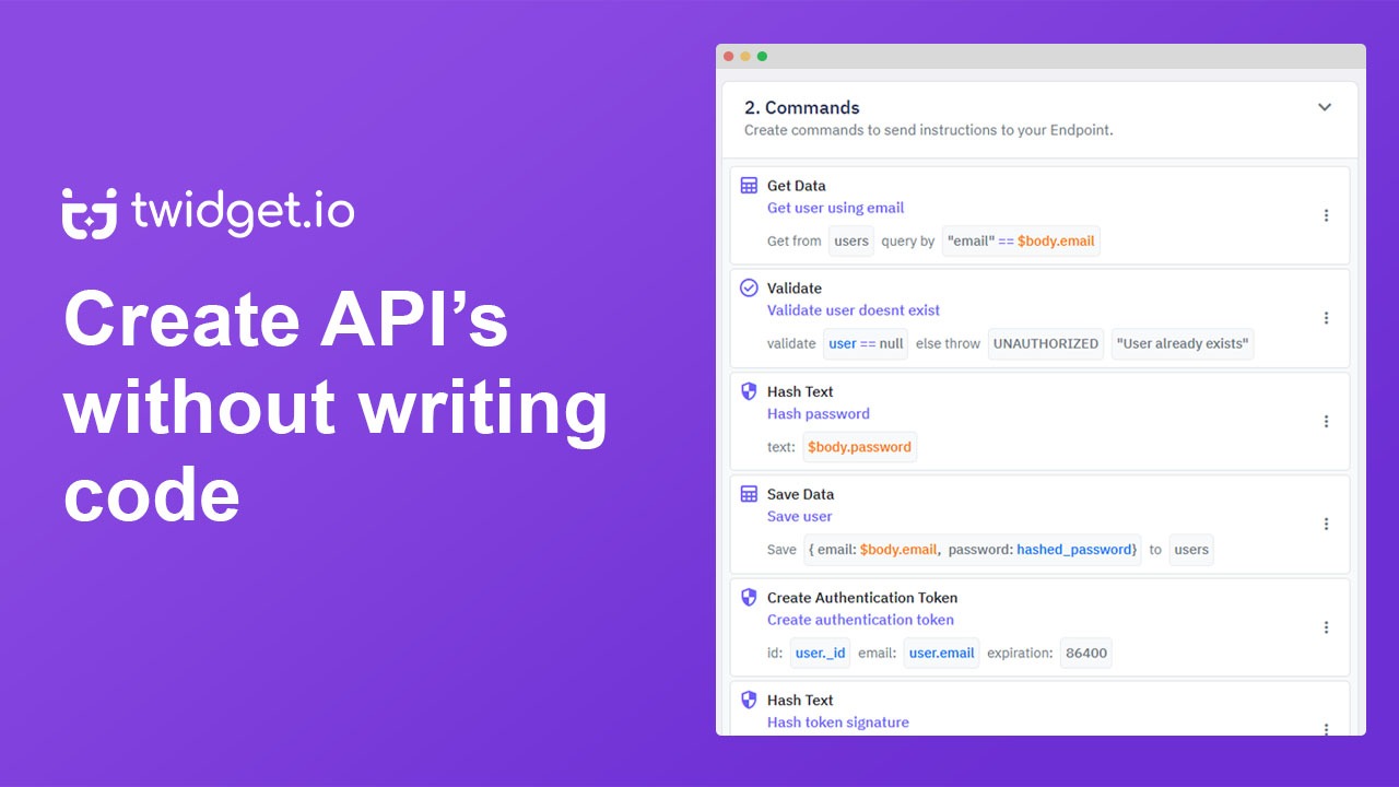 Create API's without writing code