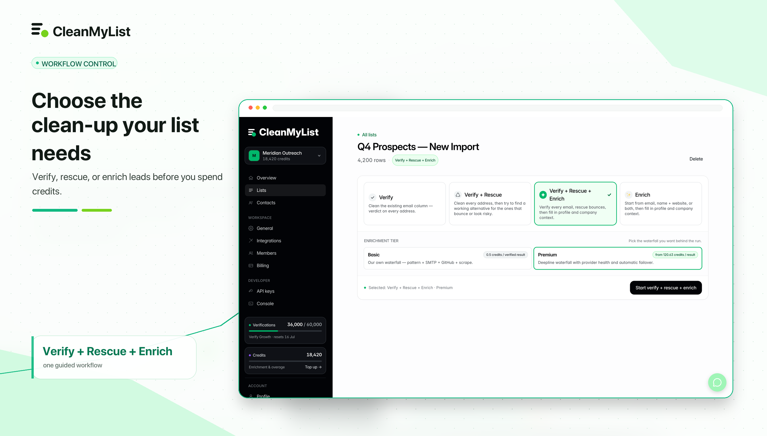 Choose the clean-up your list needs