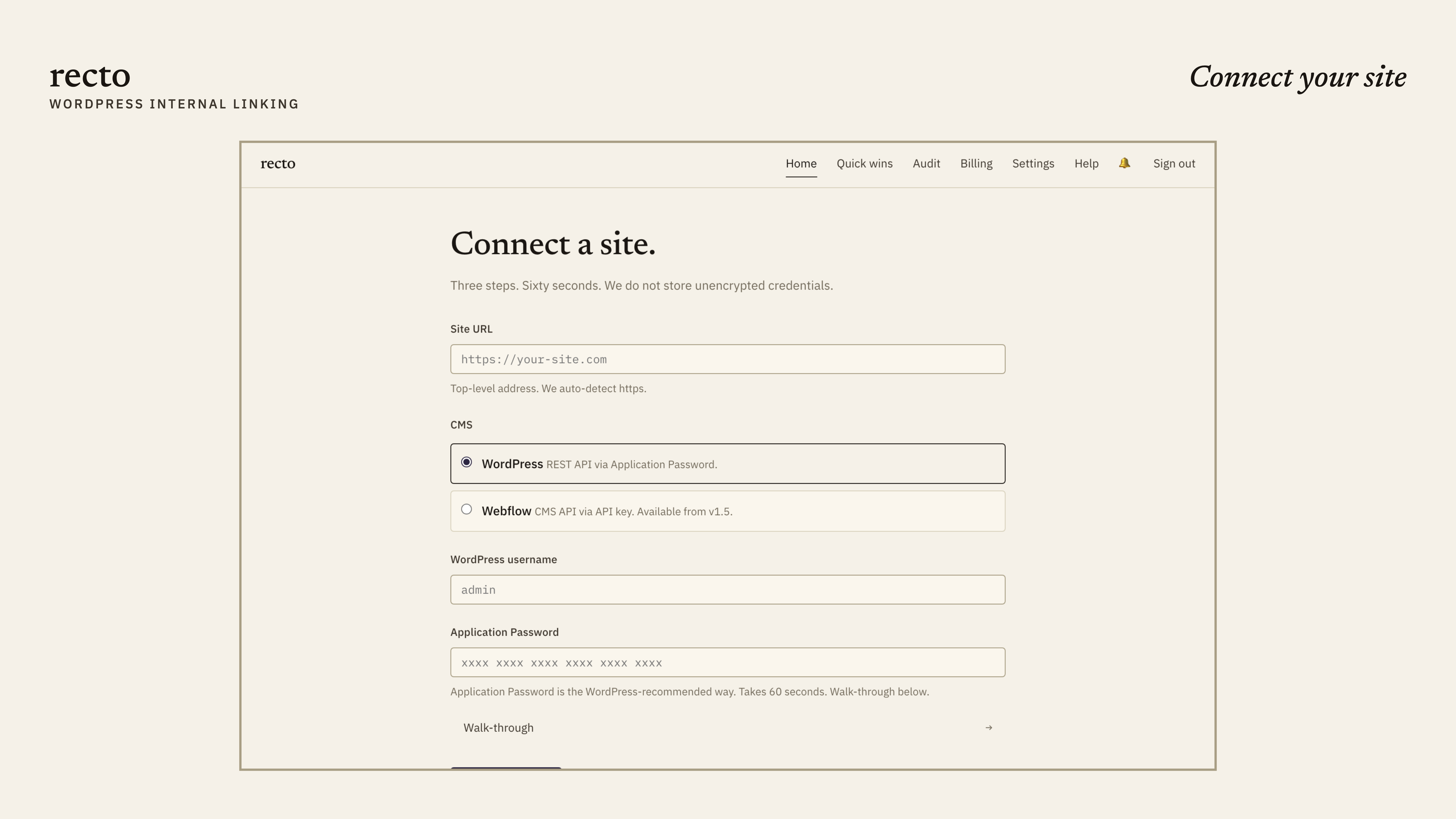 Connect your site thumbnail