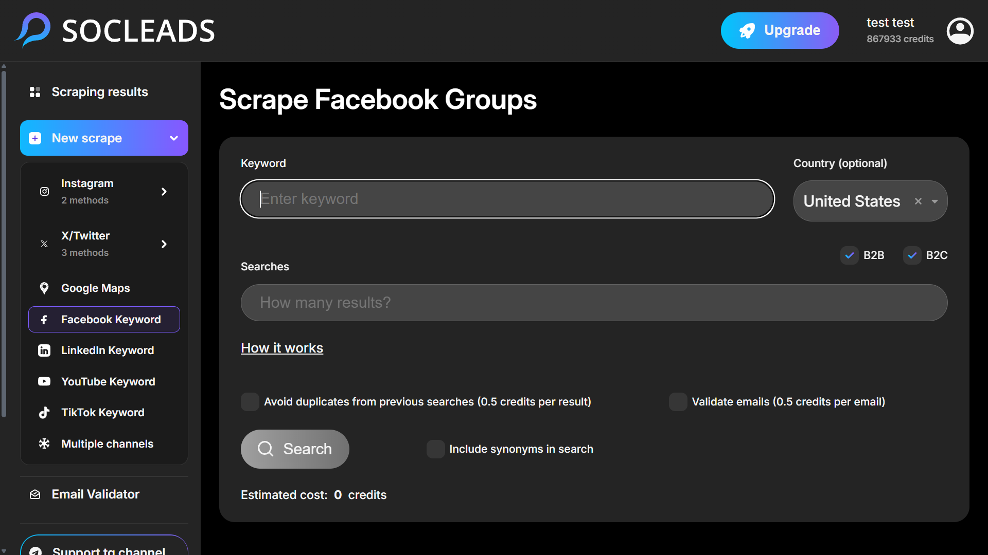 Find prospect emails from multiple platforms