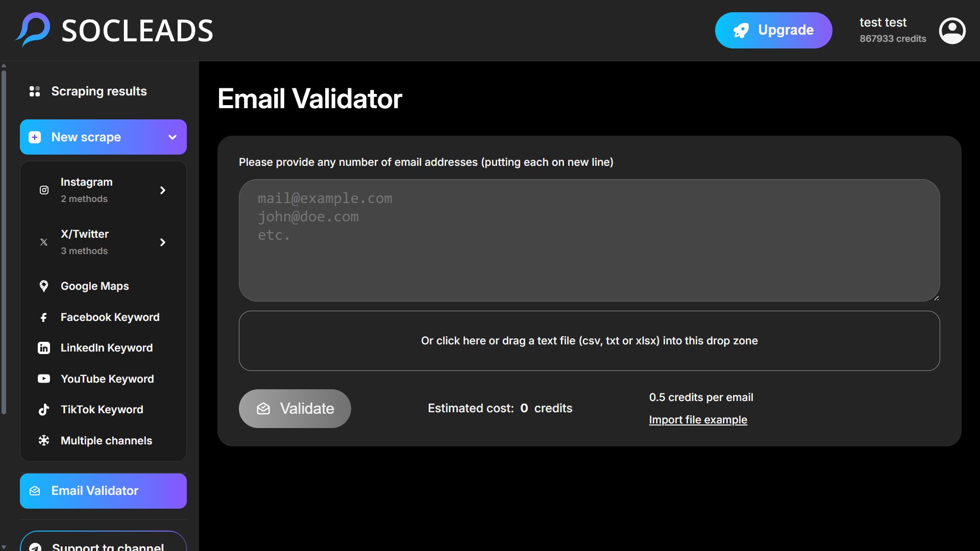 Validate emails