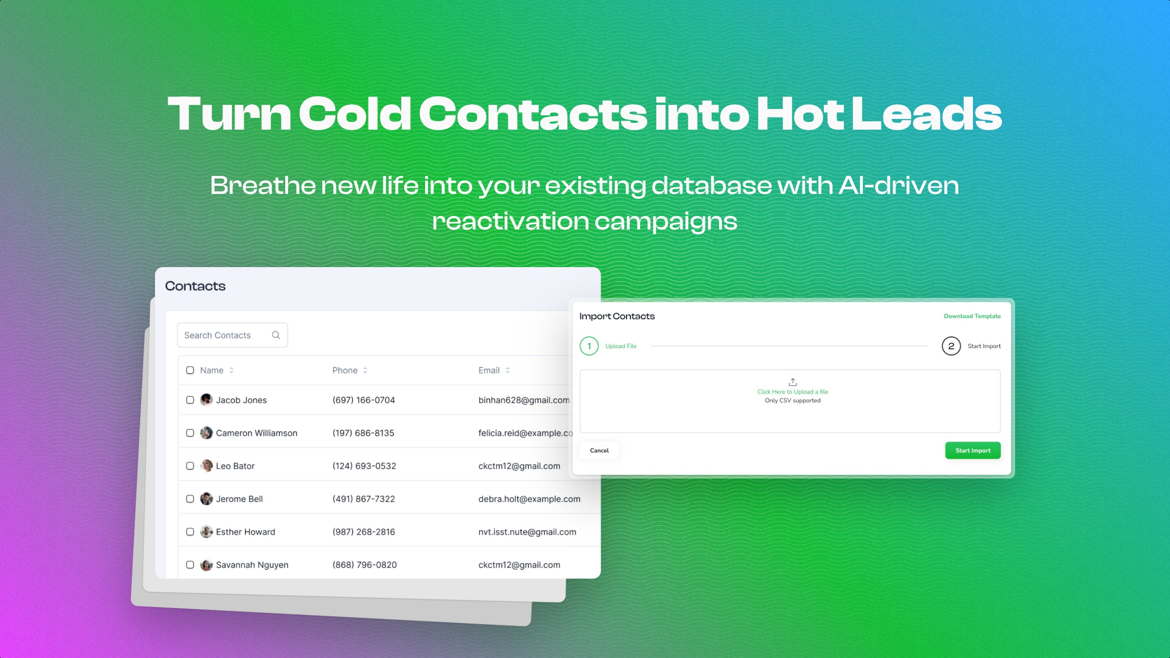 Easily upload your contact list and watch DM Champ initiate personalized reactivation campaigns at scale.