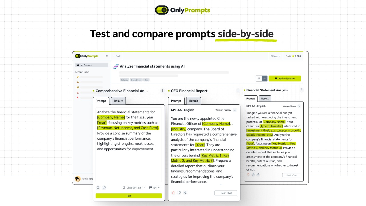Test and refine prompts with precision