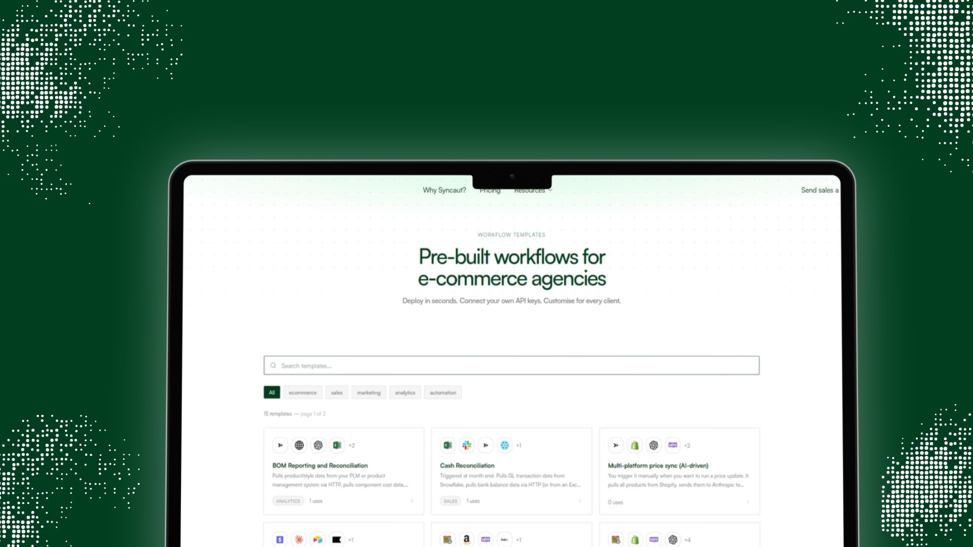 Credentials page for syncaut