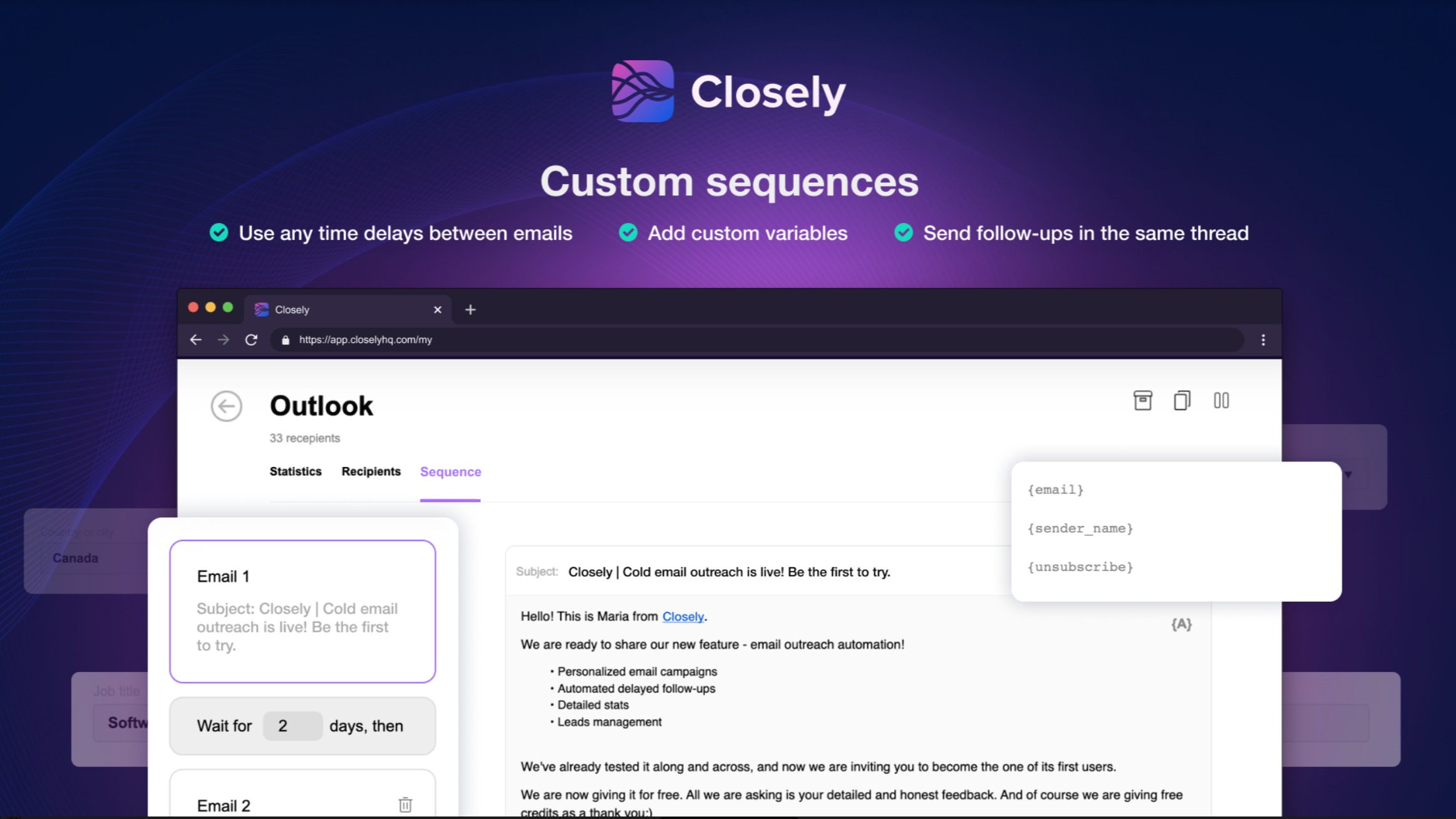 Launch personalized email campaigns