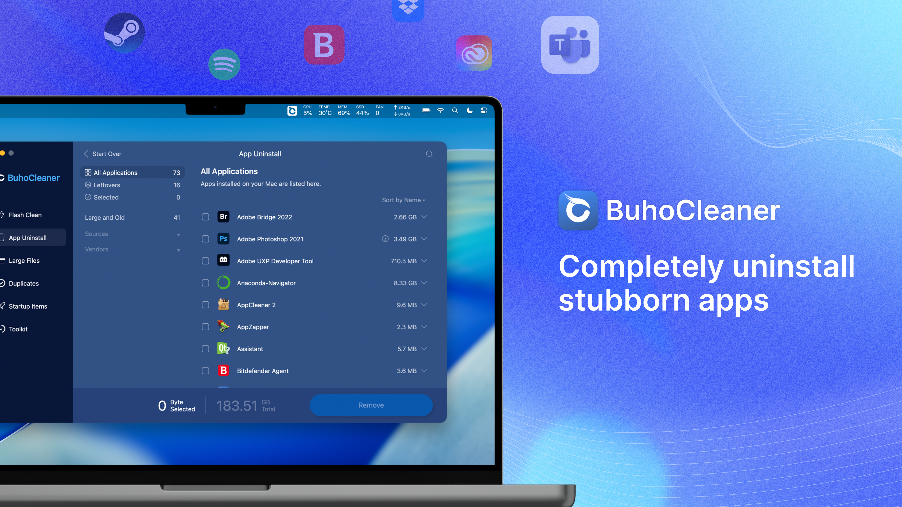 BuhoCleaner, uninstallation thumbnail