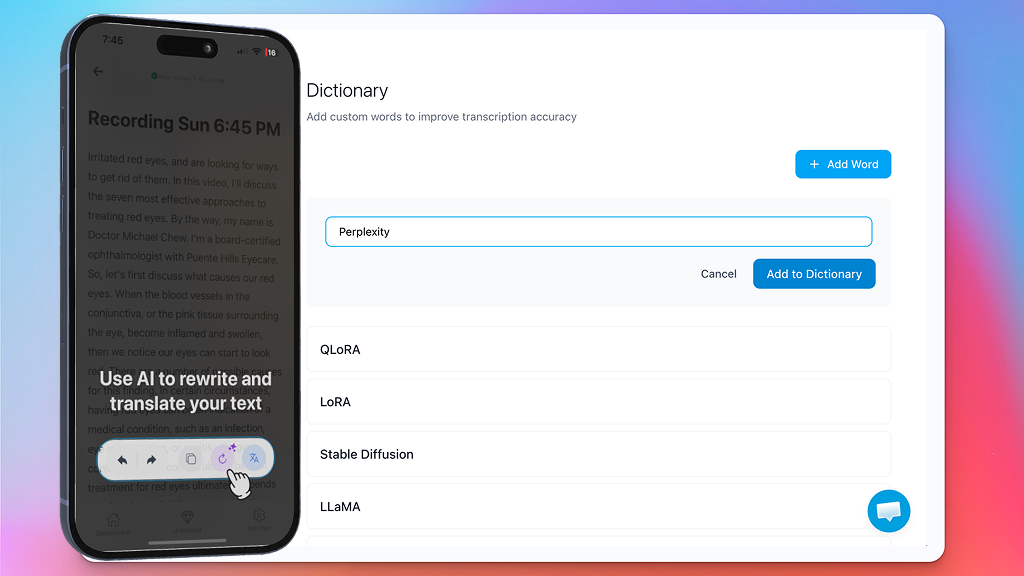 Custom dictionary feature thumbnail
