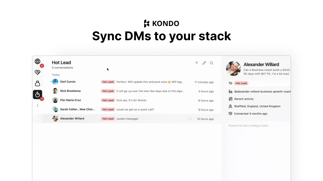 Sync DMs to your stack