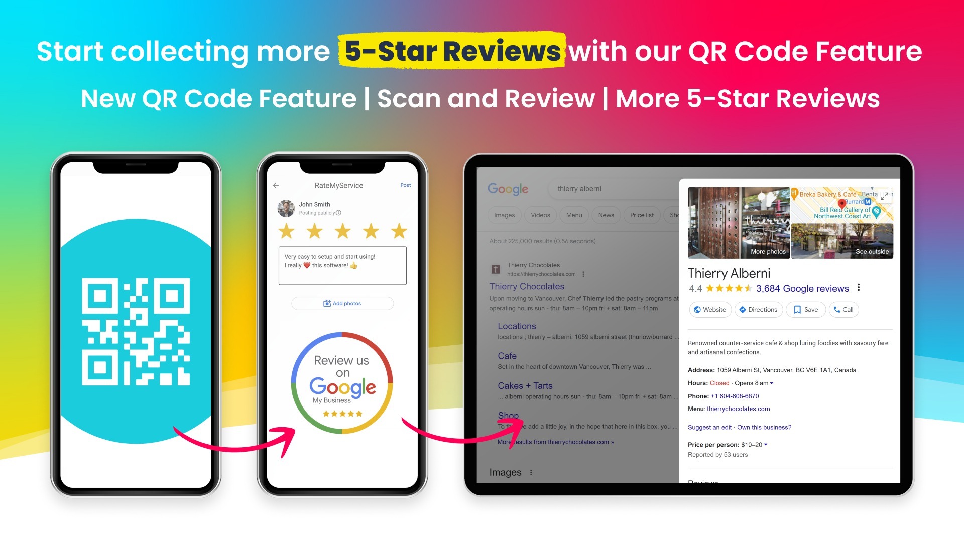 Collect 5-star reviews with a QR code