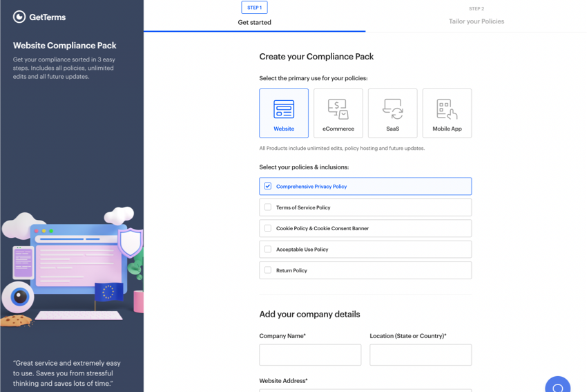 Access comprehensive policy packs