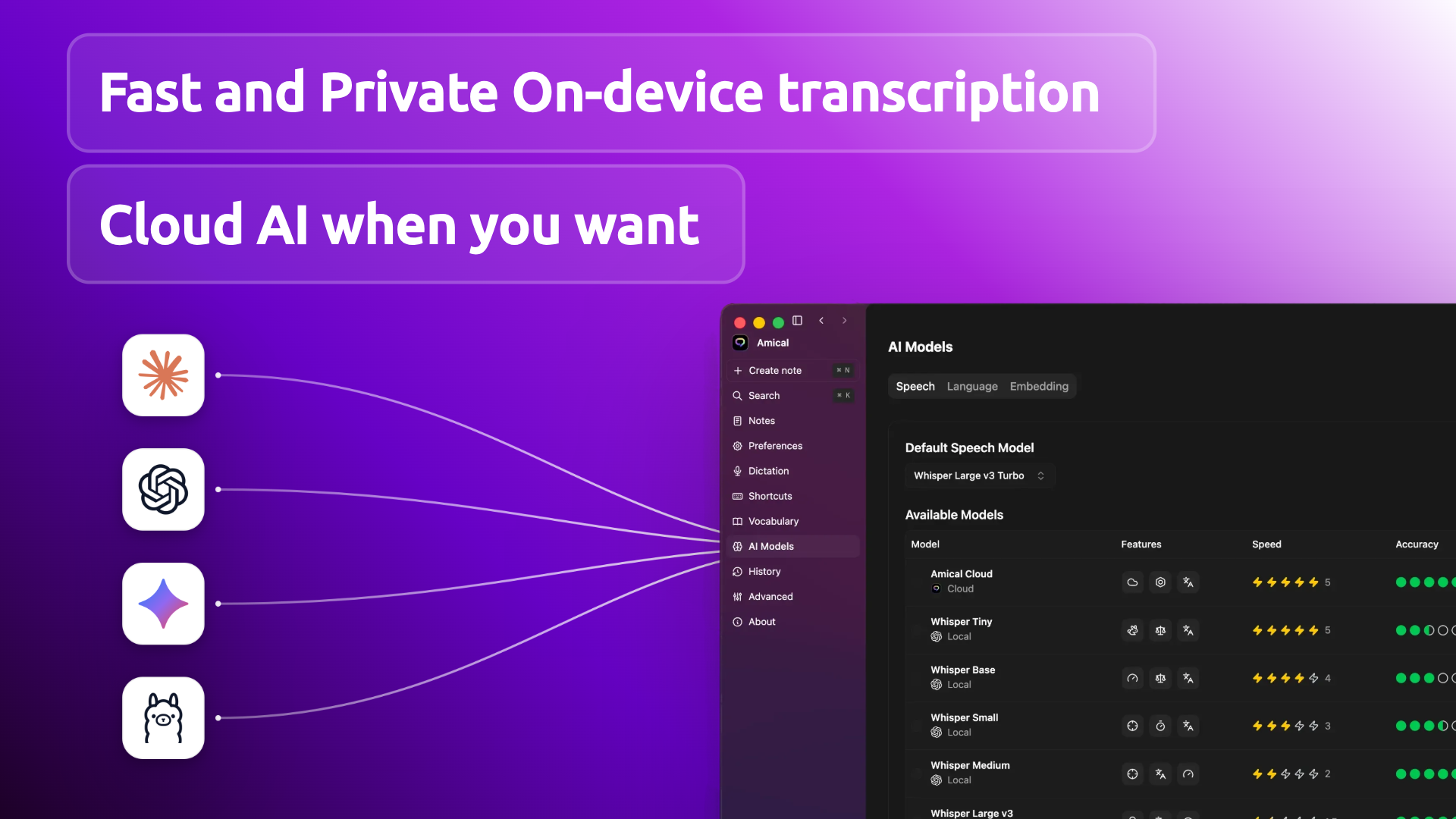 On-device transcription thumbnail