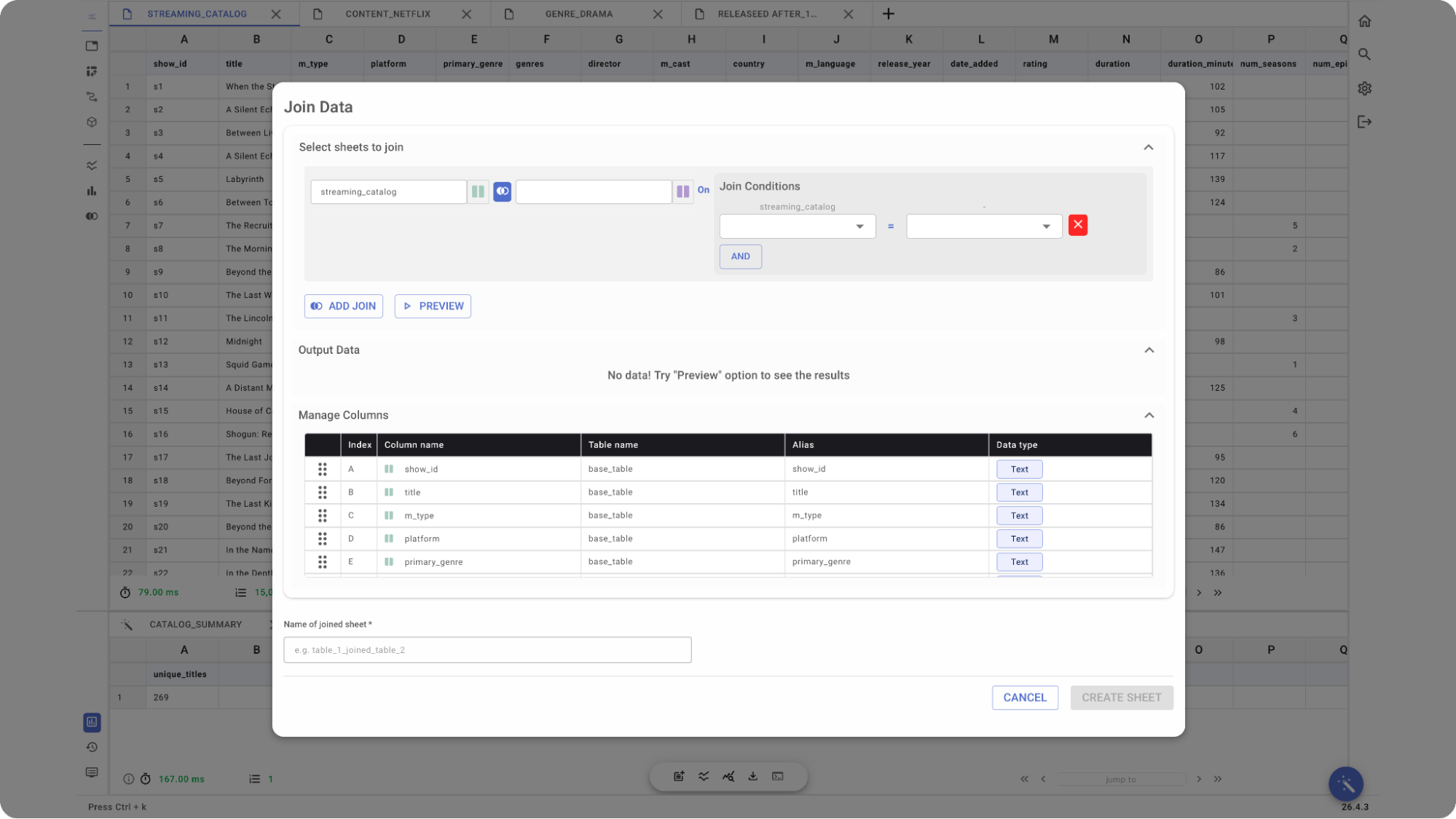 Analytics workspace dashboard