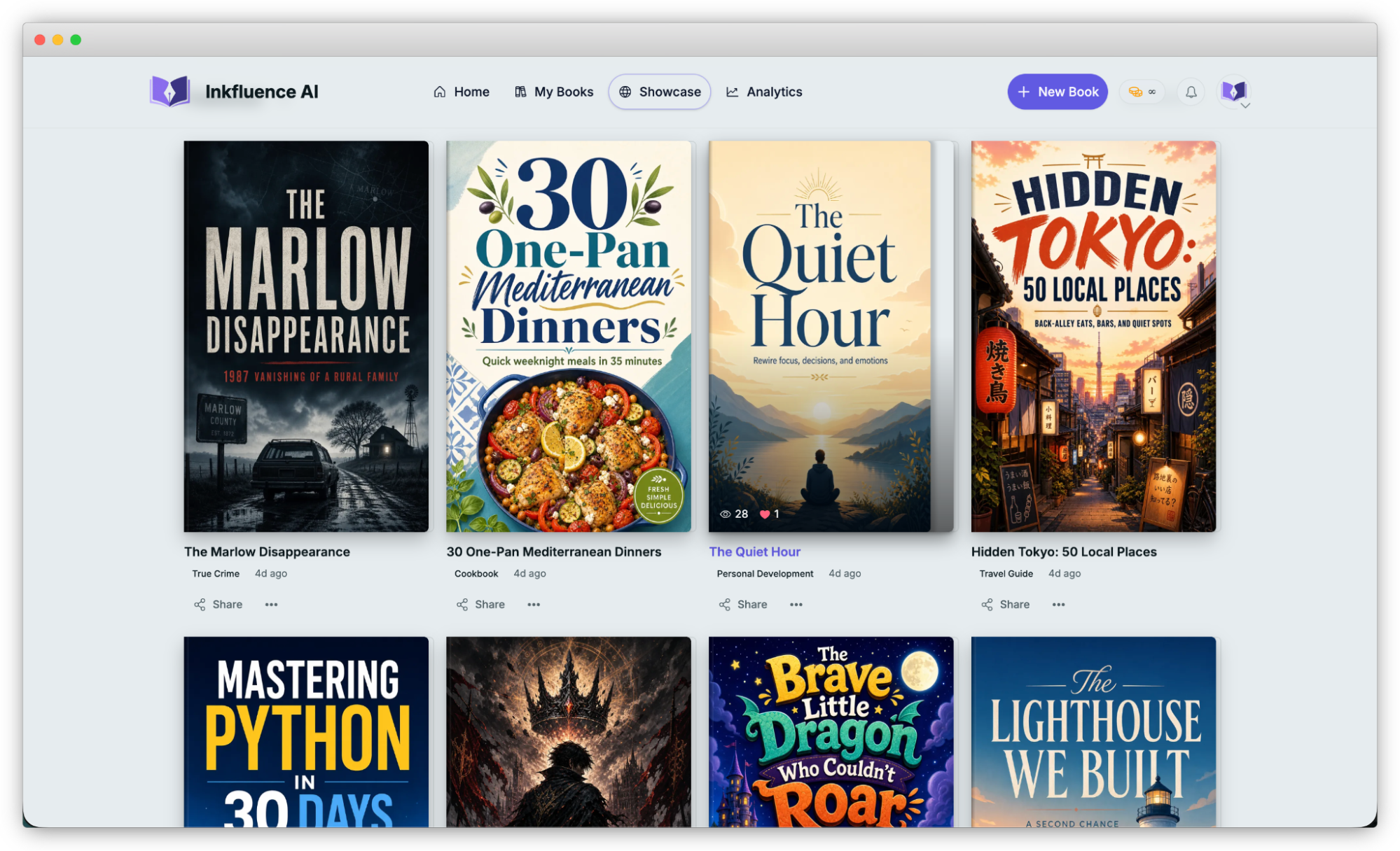 Book showcase grid