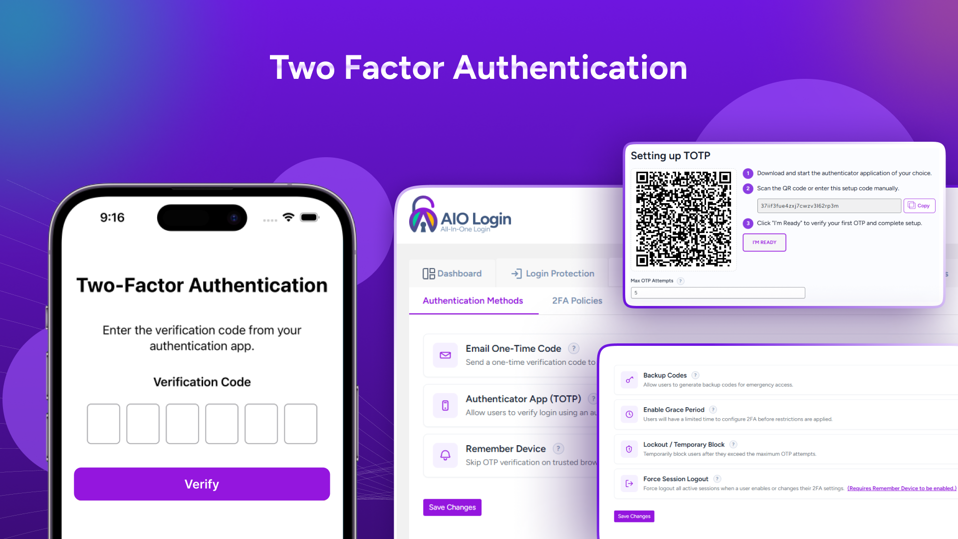 Two-factor authentication setup thumbnail