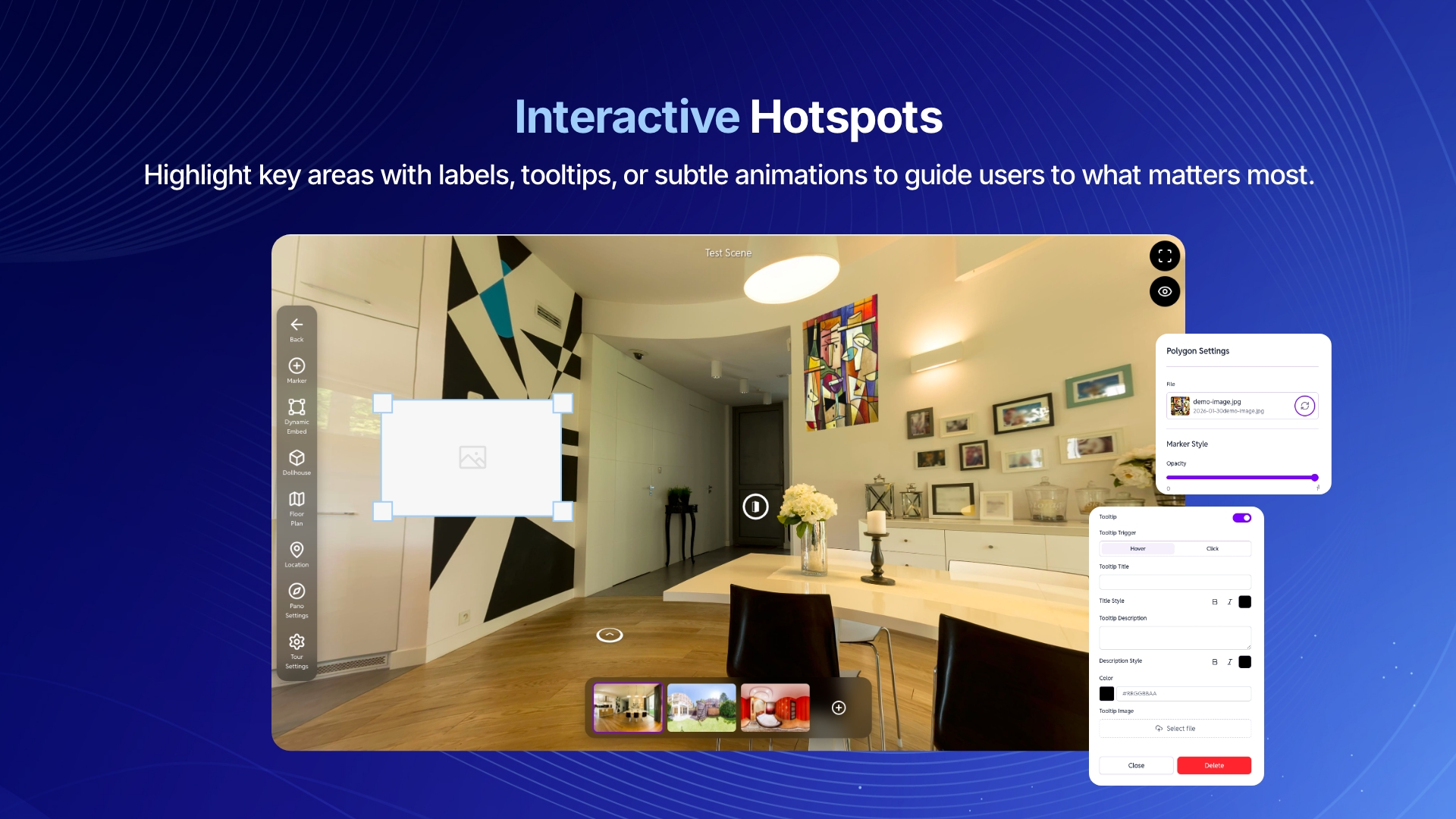 Guide visitors with hotspots