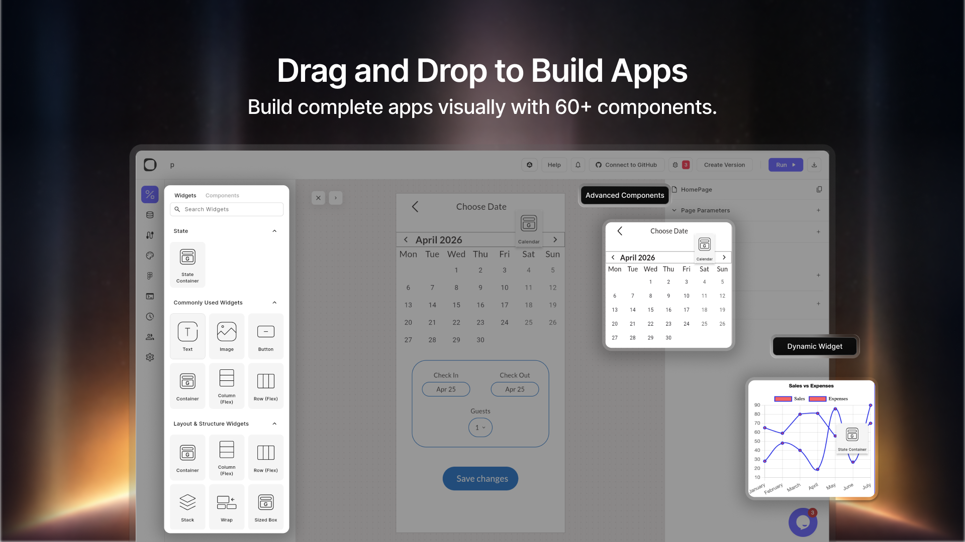 Drag‑and‑drop app builder UI thumbnail