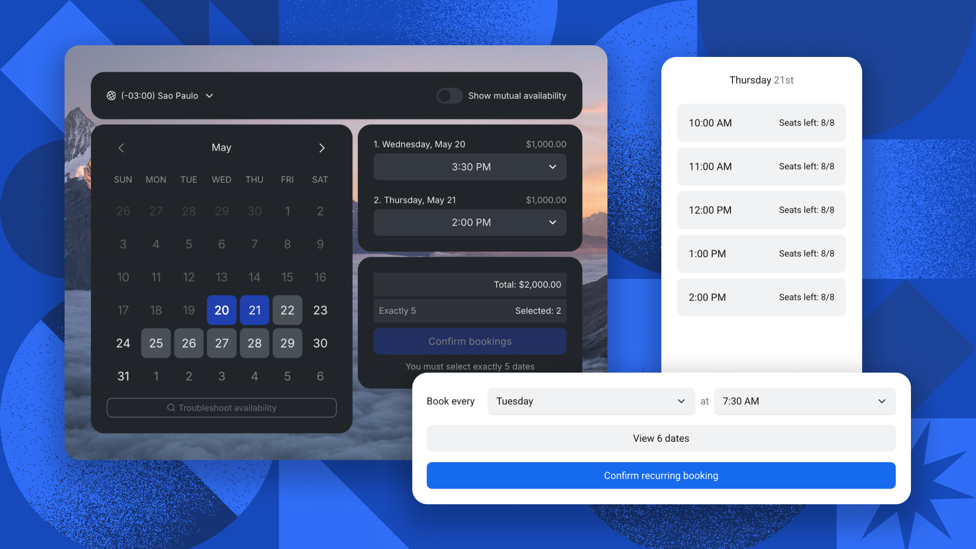 Booking types