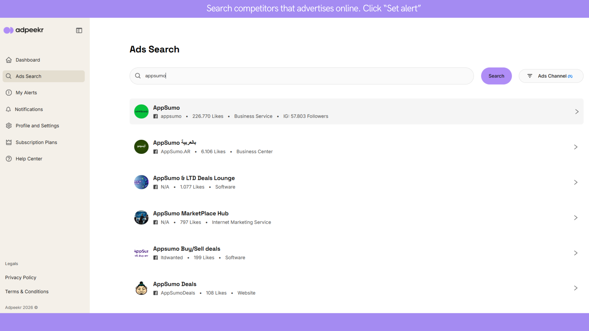 Ads search thumbnail