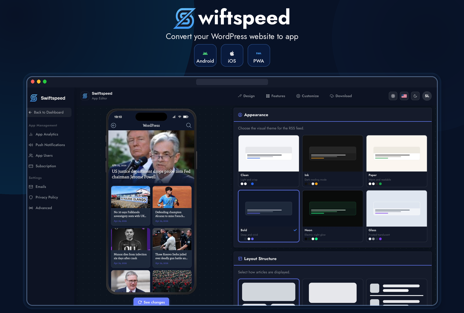 WordPress to app conversion