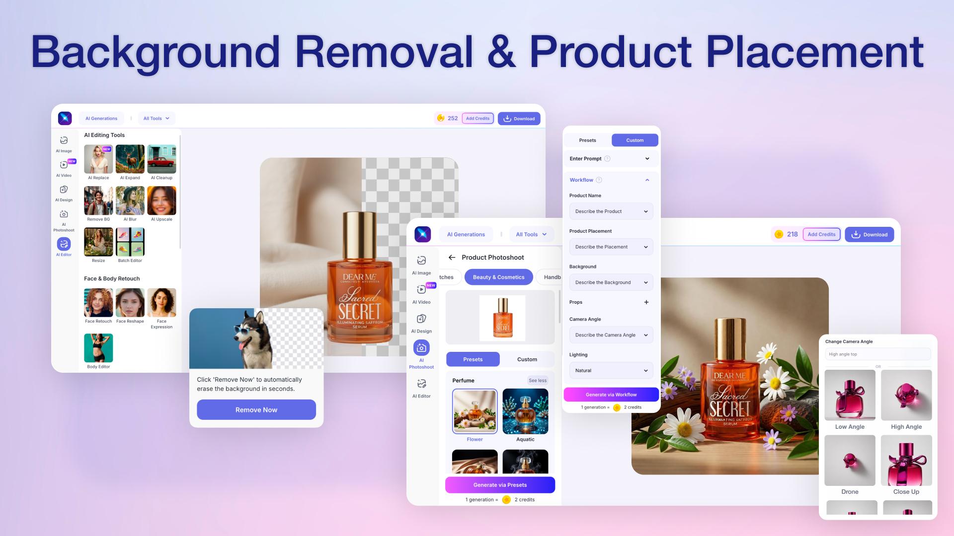Background removal and product placement thumbnail