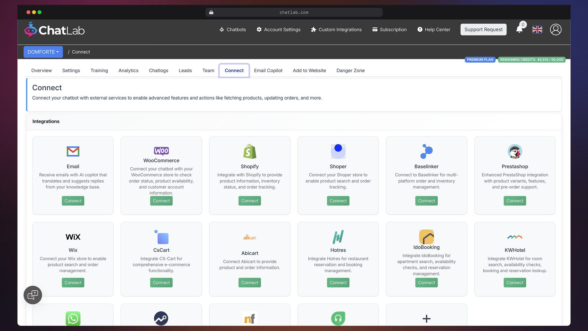 Integrations list thumbnail