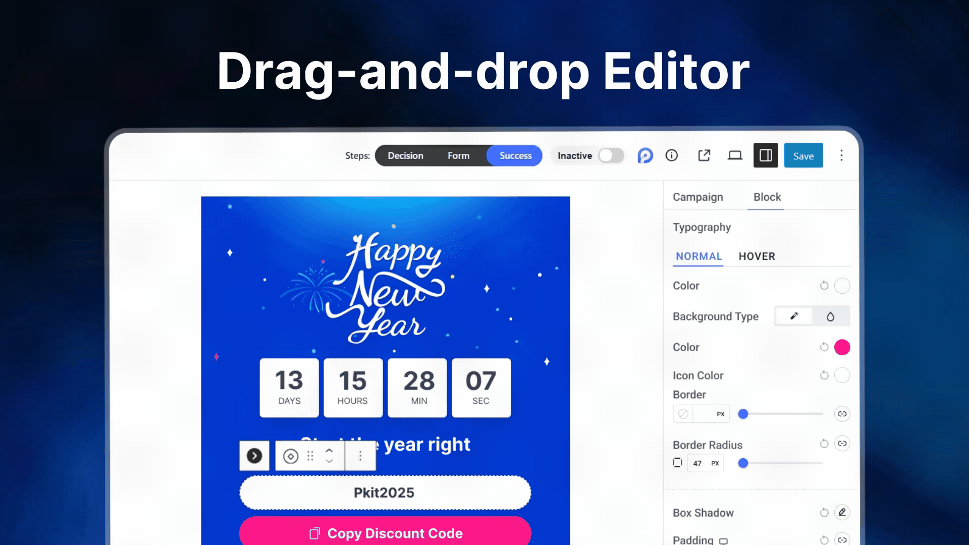 Drag-and-drop editor thumbnail
