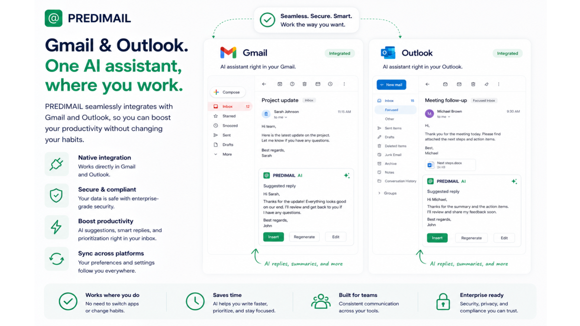 Gmail and Outlook integrations