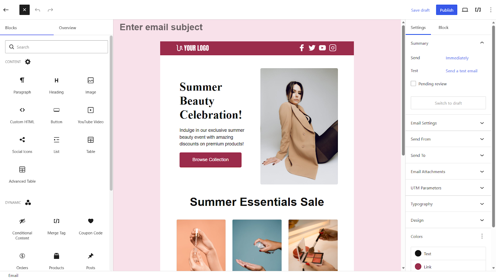 Drag-and-drop email editor thumbnail