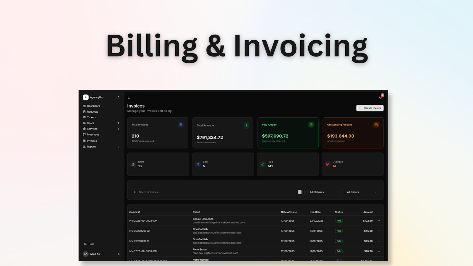 Billing and invoicing system
