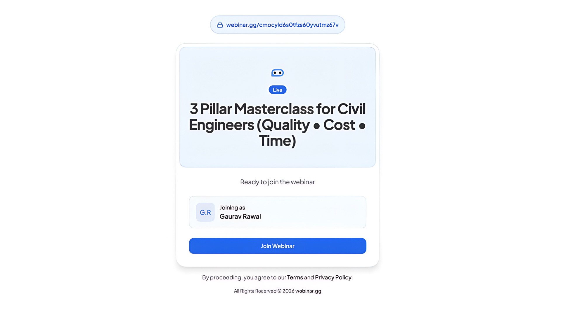 Live webinar view thumbnail