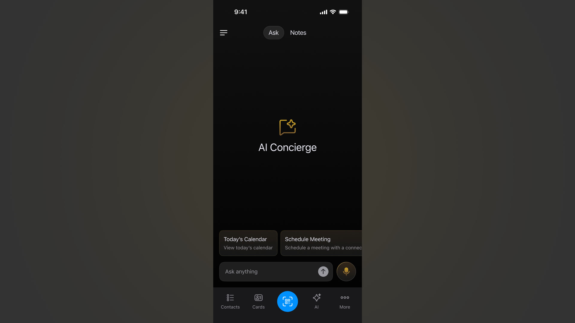 AI Concierge interface