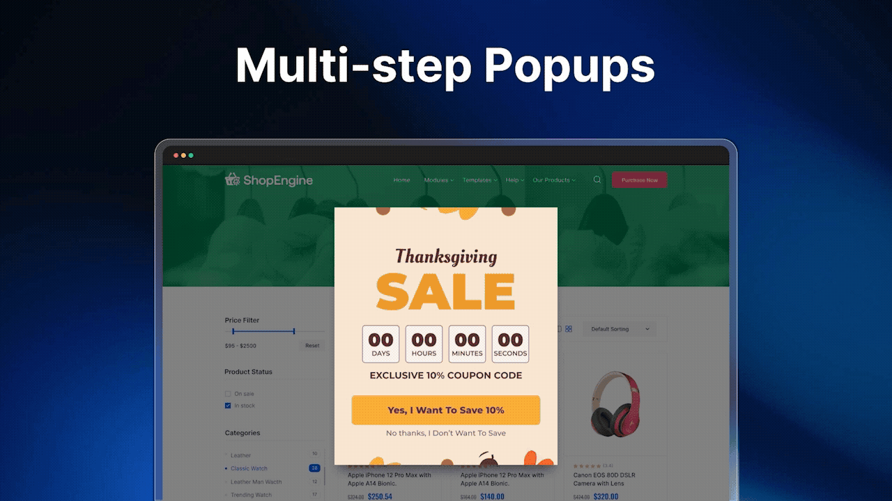 Different pop-up types thumbnail