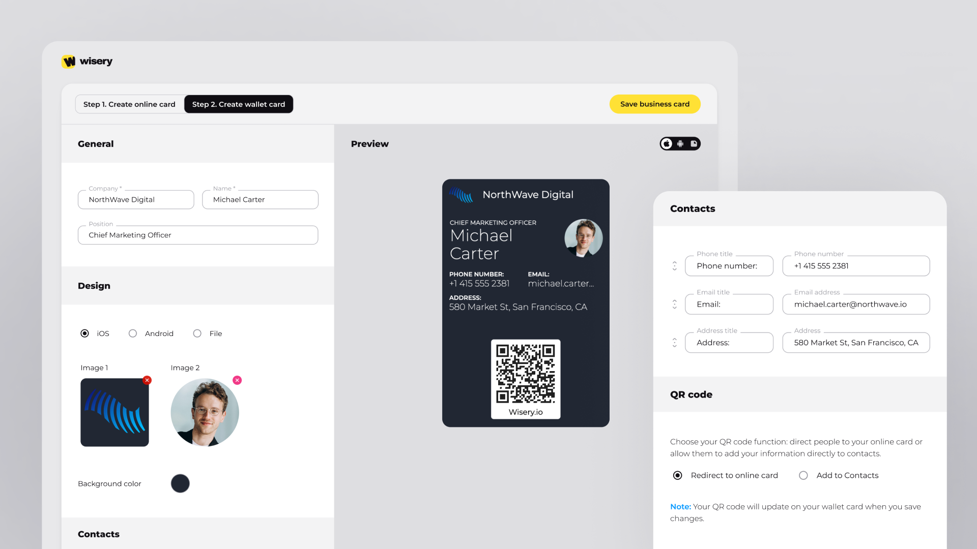 Design your wallet card