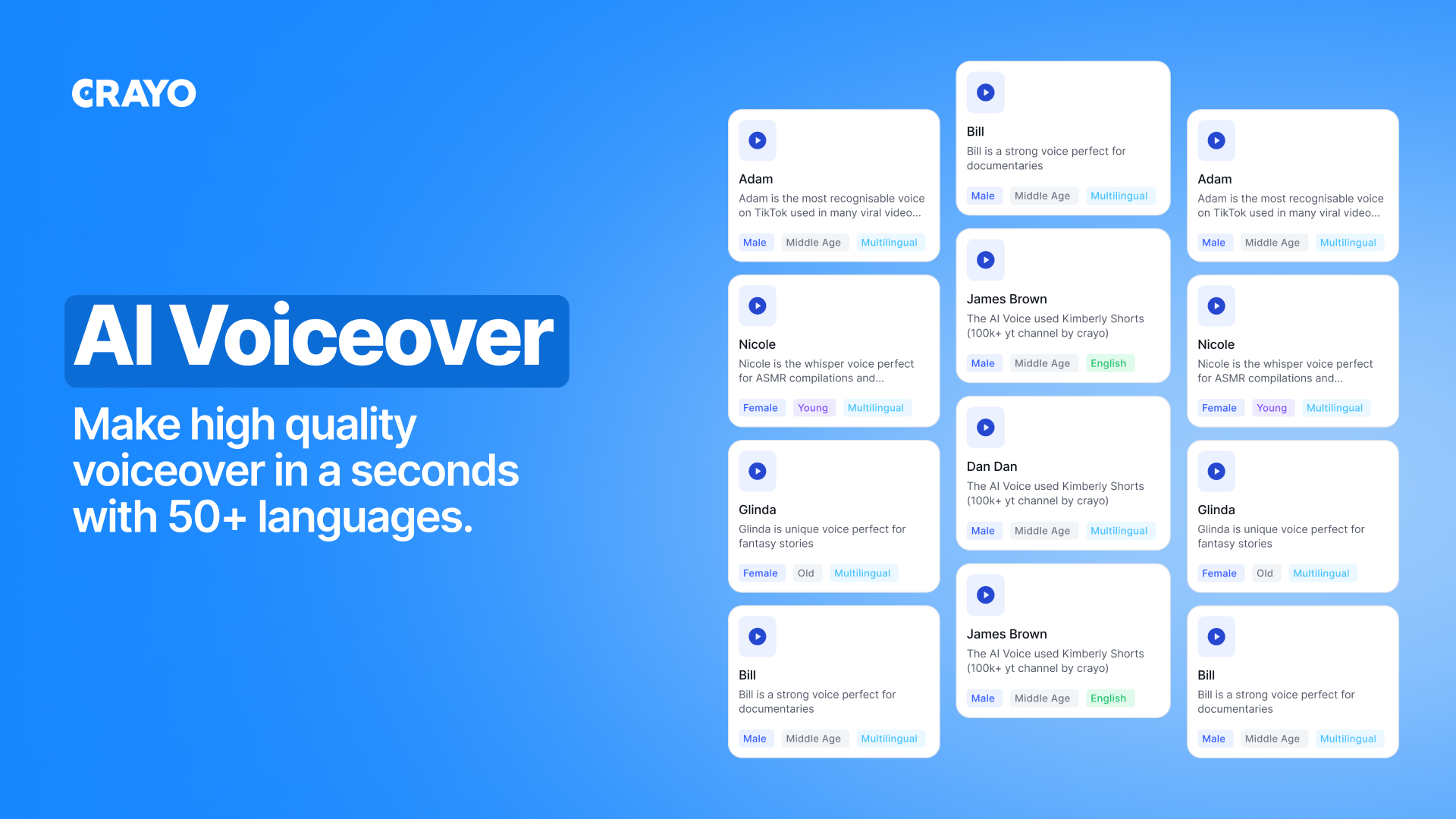Generate voiceovers and visuals in-app