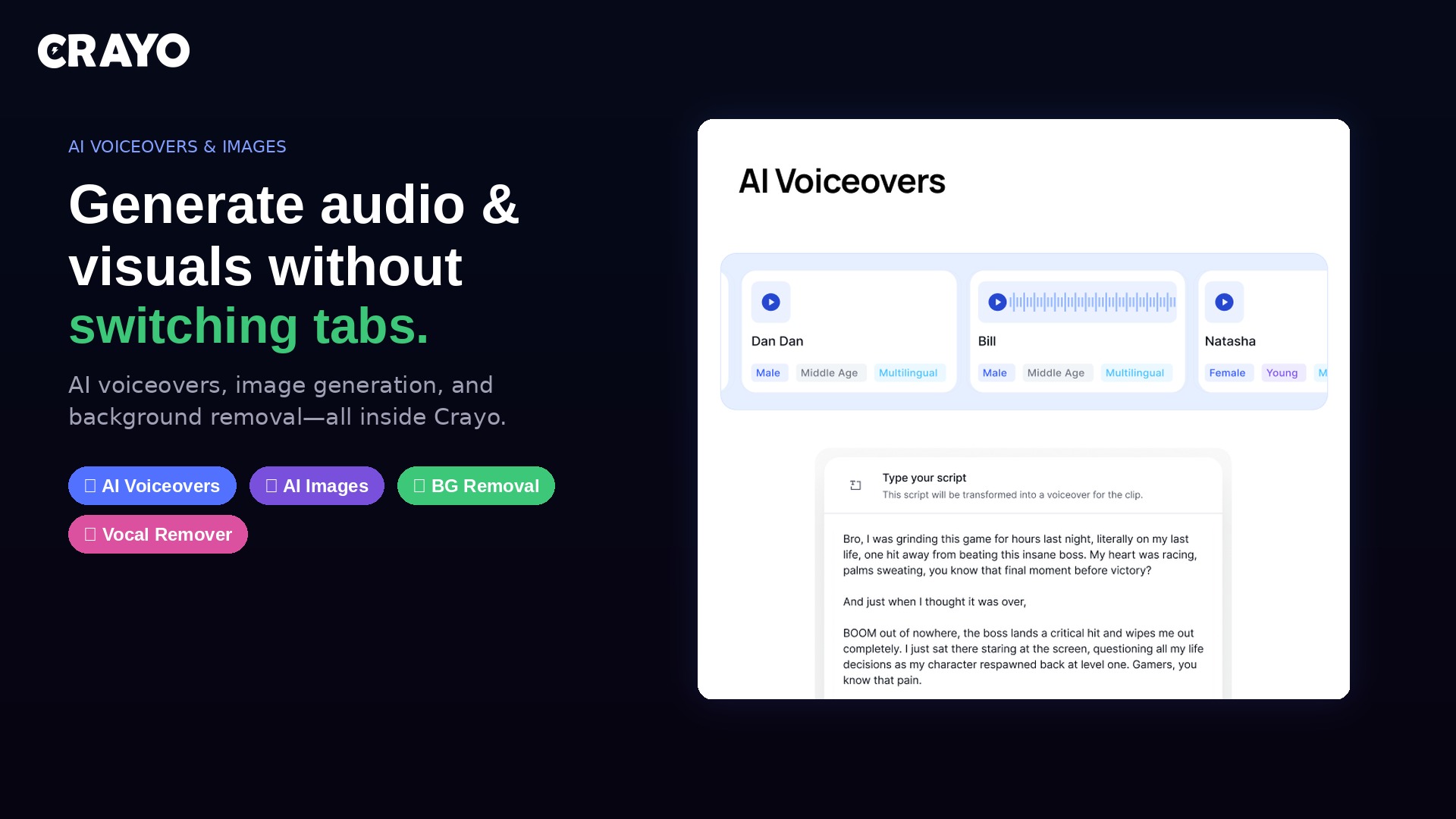 AI voiceover generator tool
