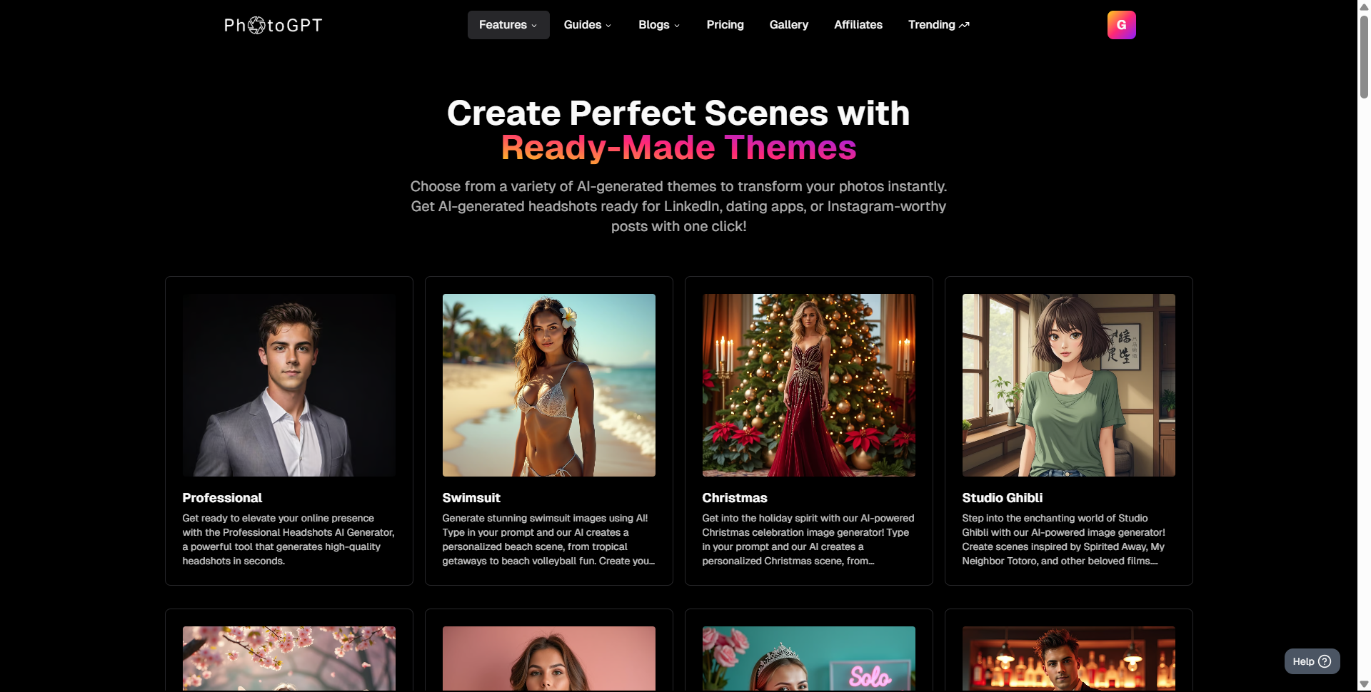 Access a variety of ready-made themes thumbnail