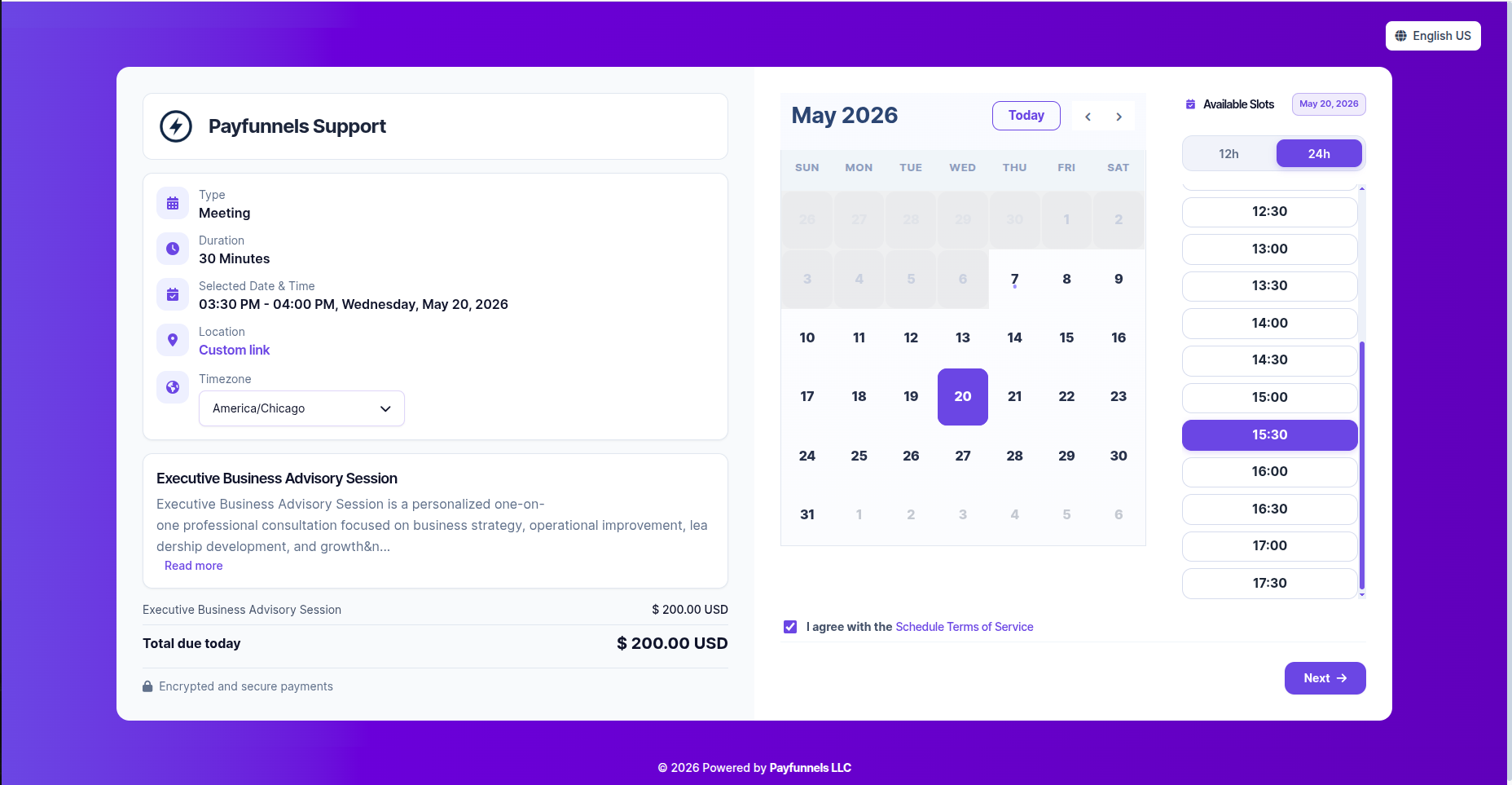 Payment info