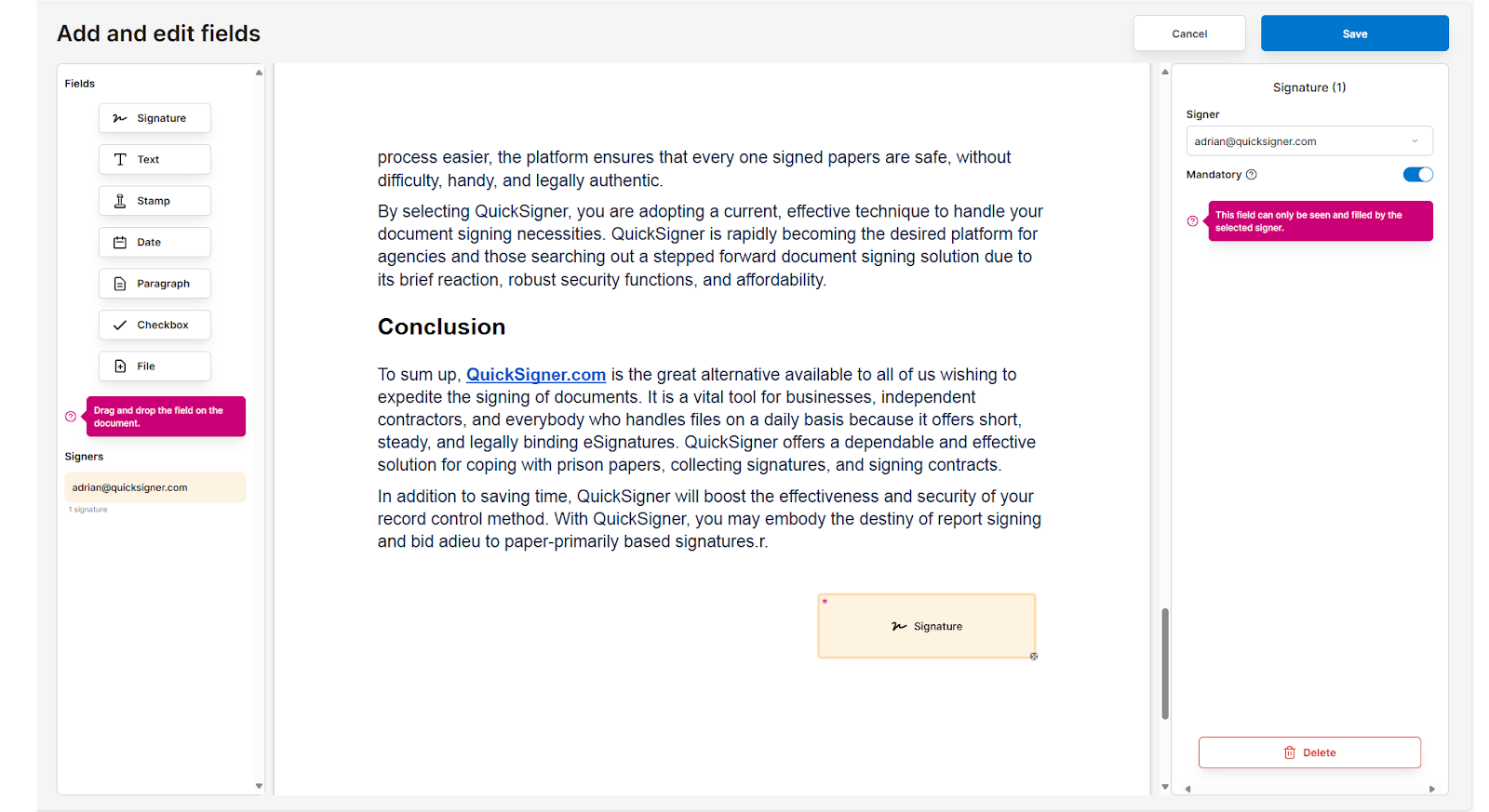 Customize your documents thumbnail