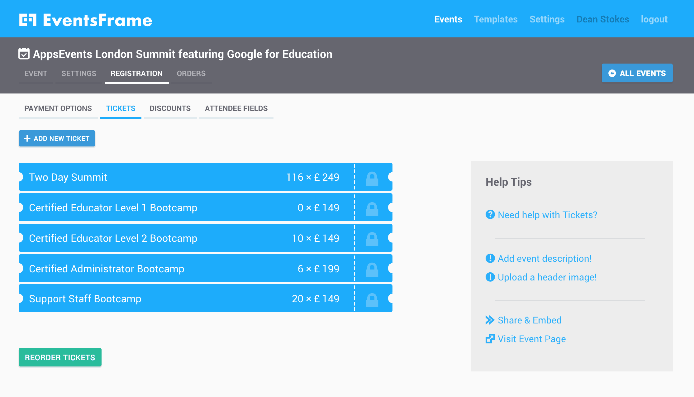 Lifetime Access to EventsFrame