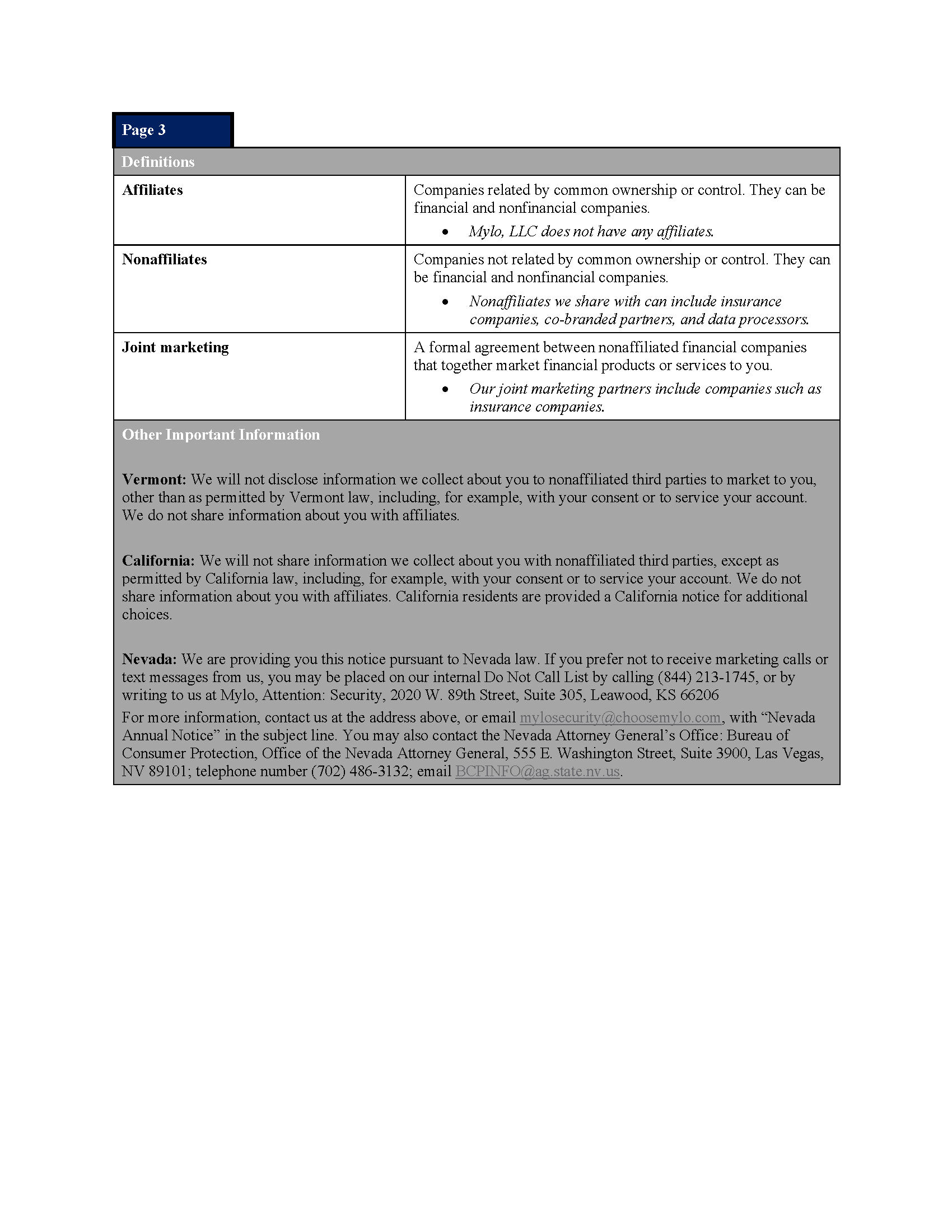 2926 GLBA privacy notice page 3