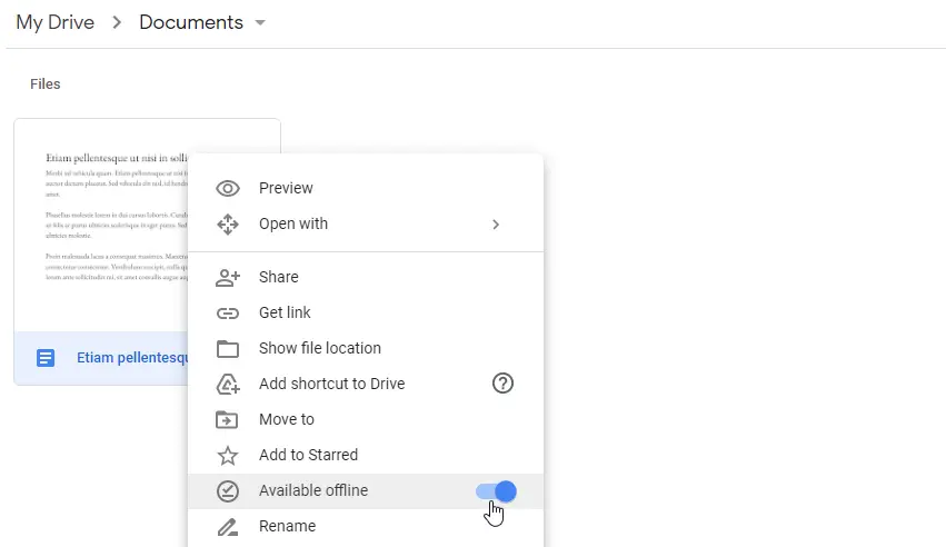 how to enable offline editing in google docs