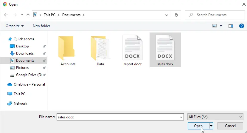 how to add a word document to google drive