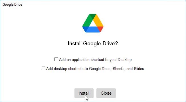 Install Google Drive in Windows