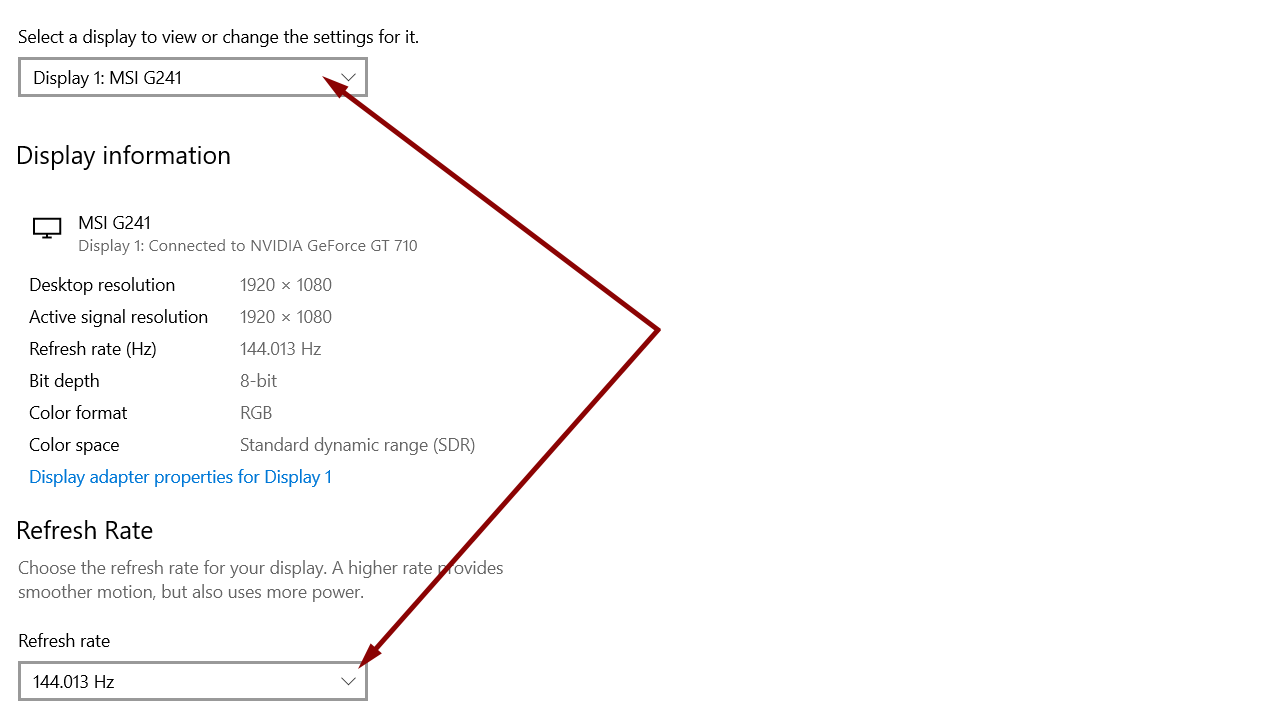 dual monitors with different refresh rates