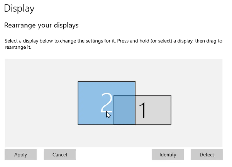 rearrange dual monitors