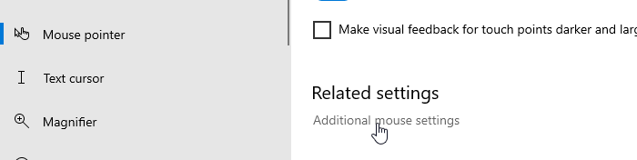 Additional Mouse Settings Windows 10