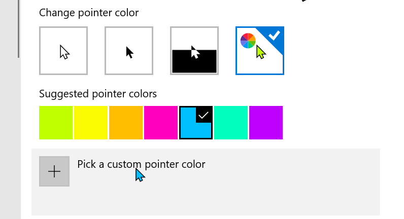 change cursor color Windows 10