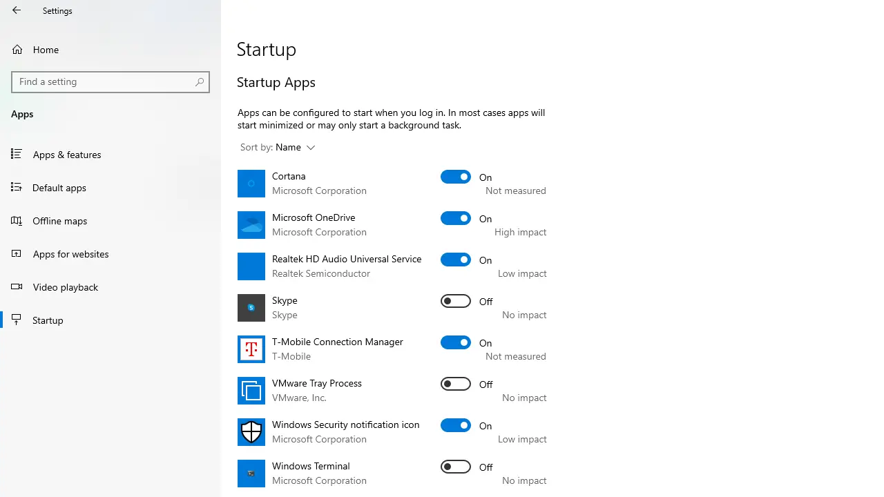 startup folder location windows 10