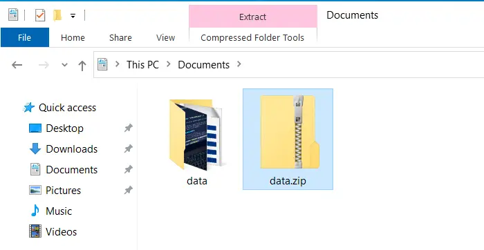 new zip file