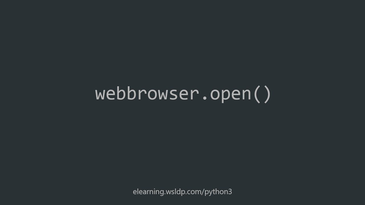 python open web browser